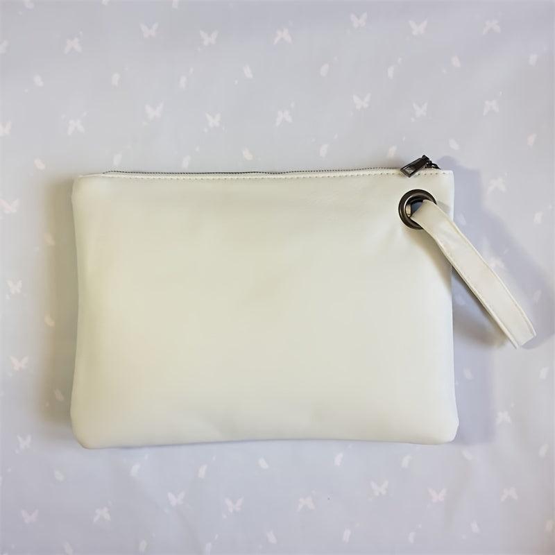 Square Clutch Bag Large Capacity Zipper Purse With Wristlet