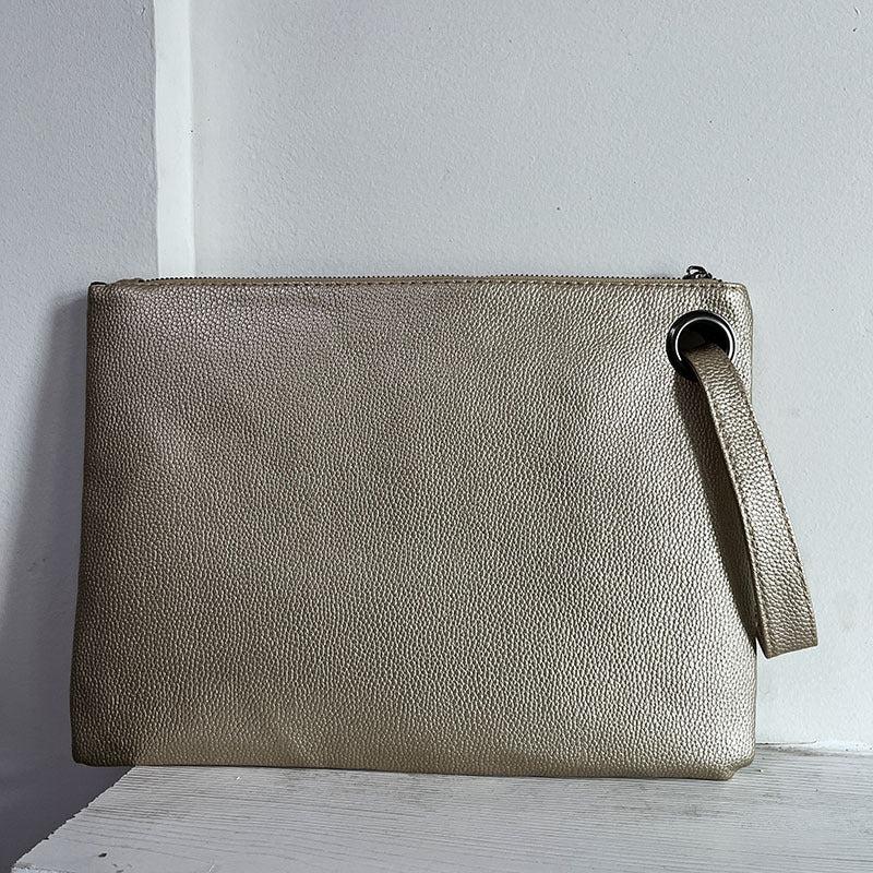Square Clutch Bag Large Capacity Zipper Purse With Wristlet