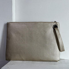 Square Clutch Bag Large Capacity Zipper Purse With Wristlet