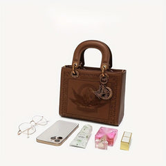 Retro Square Crossbody Satchel Bag Waterproof Classic Textured Bag