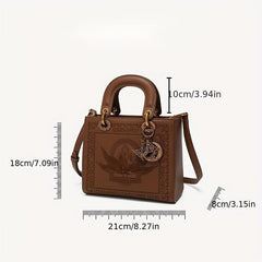 Retro Square Crossbody Satchel Bag Waterproof Classic Textured Bag