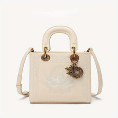 Retro Square Crossbody Satchel Bag Waterproof Classic Textured Bag