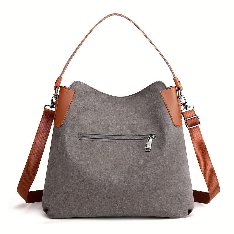 Retro Large Capacity Crossbody Bag Canvas Lightweight Messenger Hobo Bag