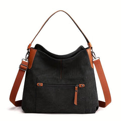 Retro Large Capacity Crossbody Bag Canvas Lightweight Messenger Hobo Bag