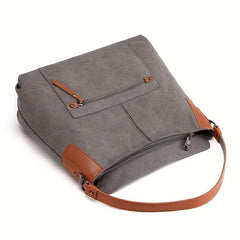 Retro Large Capacity Crossbody Bag Canvas Lightweight Messenger Hobo Bag