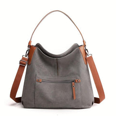 Retro Large Capacity Crossbody Bag Canvas Lightweight Messenger Hobo Bag