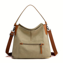 Retro Large Capacity Crossbody Bag Canvas Lightweight Messenger Hobo Bag