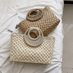 Straw Summer Beach Tote Bag Large Capacity Handbag Women's Casual Vacation