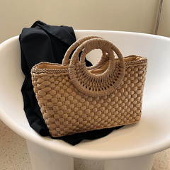 Straw Summer Beach Tote Bag Large Capacity Handbag Women's Casual Vacation