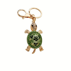 Rhinestone Turtle Tortoise Keychain Metal Key Ring Car Decoration Christmas Gift