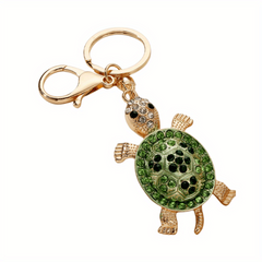 Rhinestone Turtle Tortoise Keychain Metal Key Ring Car Decoration Christmas Gift
