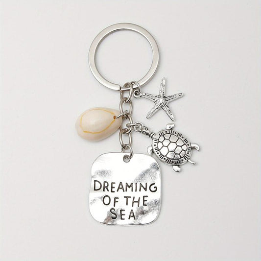 Turtle Shell Starfish Keychain Bag Charm