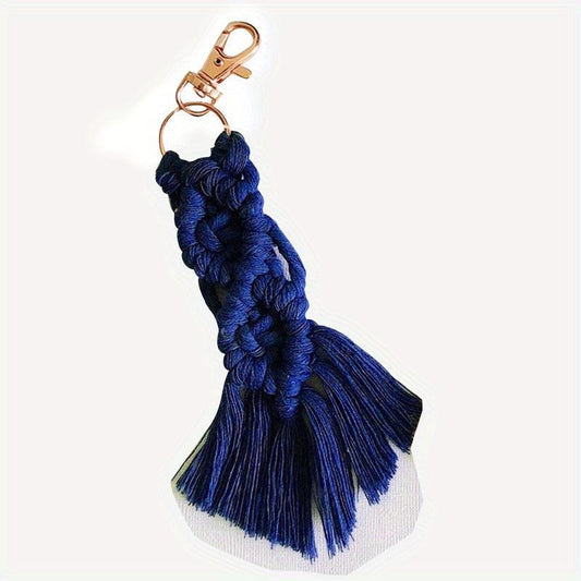 Colorful Macrame Keychain Fiber Art Tassel Ornament