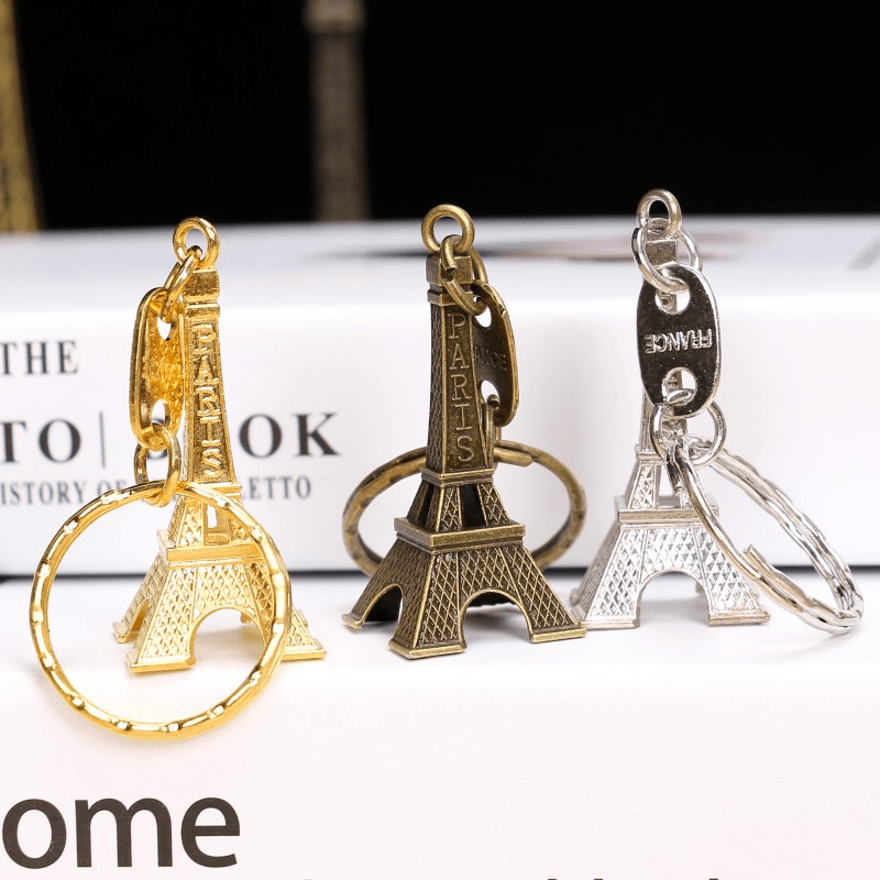 Eiffel Tower Keychain French Souvenir Paris Retro Keyring Gift