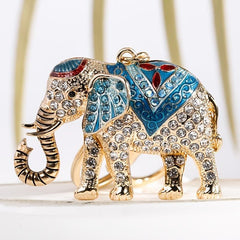 Elephant Rhinestone Keychain Car Bag Wallet Pendant Gift Key Ring