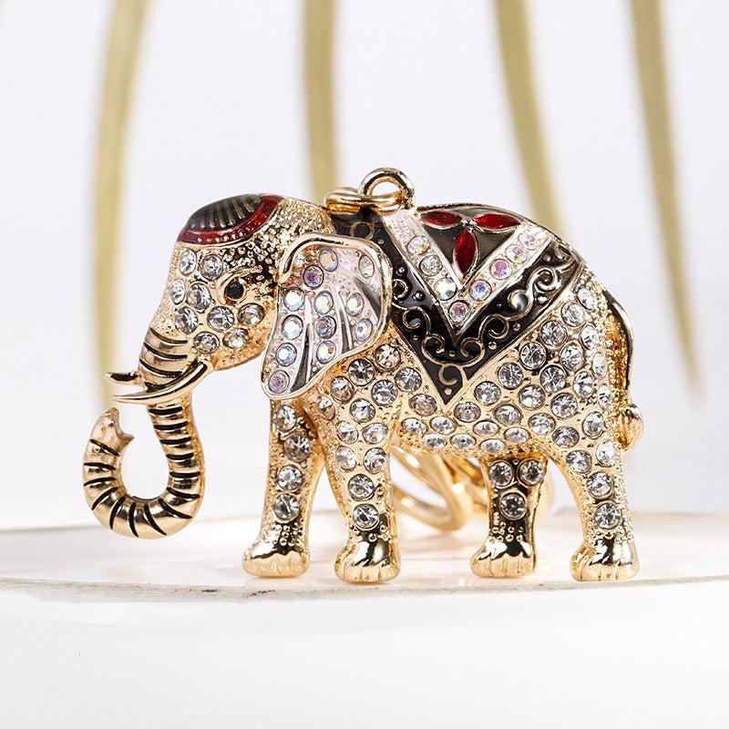 Elephant Rhinestone Keychain Car Bag Wallet Pendant Gift Key Ring