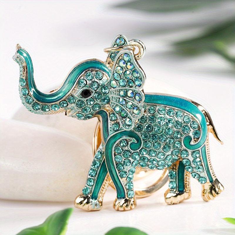 Elephant Rhinestone Keychain Car Bag Wallet Pendant Gift Key Ring