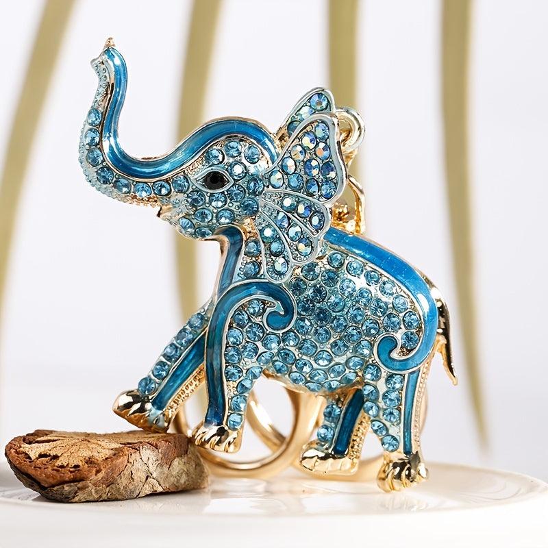 Elephant Rhinestone Keychain Car Bag Wallet Pendant Gift Key Ring