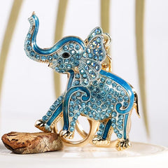 Elephant Rhinestone Keychain Car Bag Wallet Pendant Gift Key Ring