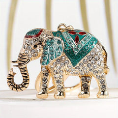 Elephant Rhinestone Keychain Car Bag Wallet Pendant Gift Key Ring