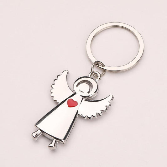 Angel Metal Keychain Women's Silver Ornament