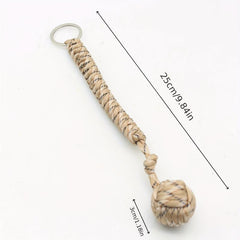 Outdoor Umbrella Rope Key Chain Self defense Steel Ball