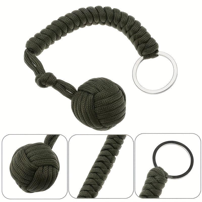 Outdoor Umbrella Rope Key Chain Self defense Steel Ball