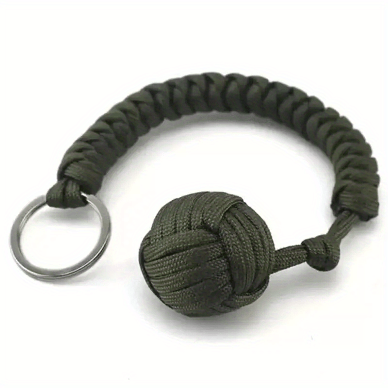 Outdoor Umbrella Rope Key Chain Self defense Steel Ball
