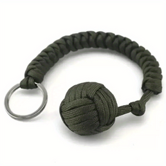 Outdoor Umbrella Rope Key Chain Self defense Steel Ball