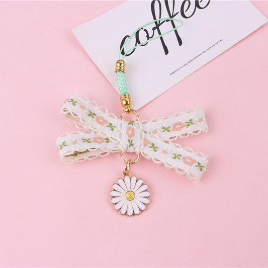 Lace Heart Keychain Tassel Bag Keyring Charm