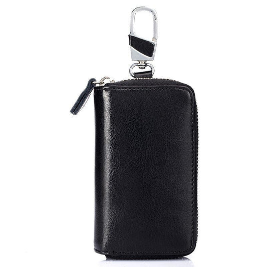 Multifunctional Leather Key Case Wallet with 12 Hooks