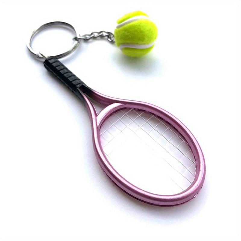 Tennis Keychain Alloy Racquet Ball Sport Team Bag Chain Pendant