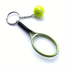 Tennis Keychain Alloy Racquet Ball Sport Team Bag Chain Pendant