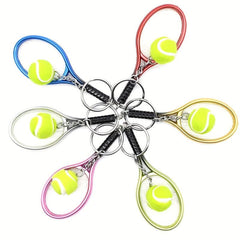 Tennis Keychain Alloy Racquet Ball Sport Team Bag Chain Pendant