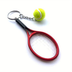Tennis Keychain Alloy Racquet Ball Sport Team Bag Chain Pendant