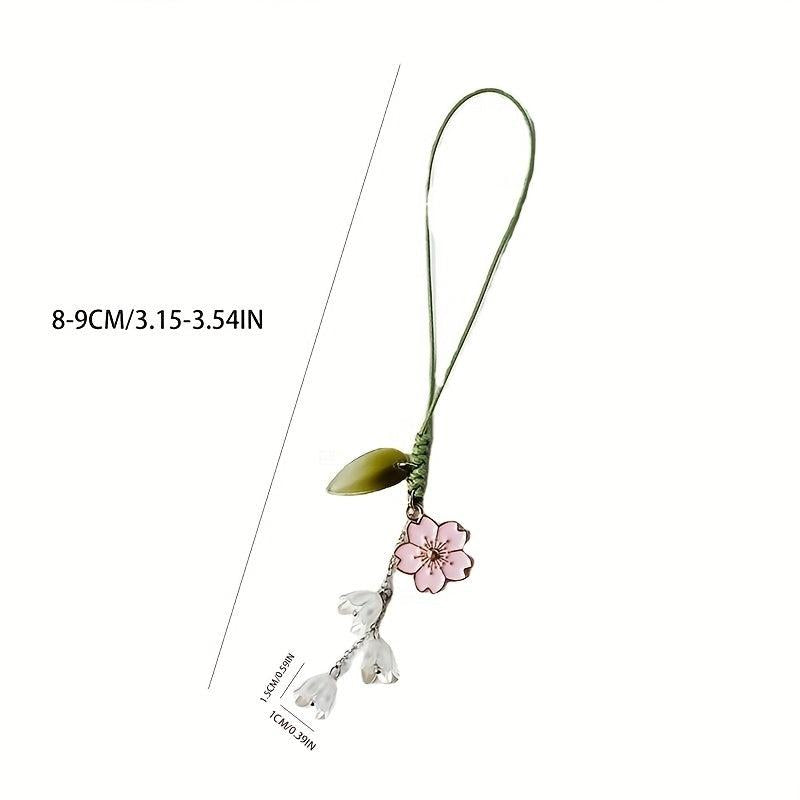 Tulip Flower Keychain Bag Accessories Charm Hand Rope Keychain Phone Strap