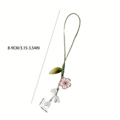 Tulip Flower Keychain Bag Accessories Charm Hand Rope Keychain Phone Strap
