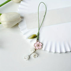 Tulip Flower Keychain Bag Accessories Charm Hand Rope Keychain Phone Strap