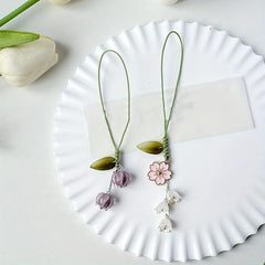 Tulip Flower Keychain Bag Accessories Charm Hand Rope Keychain Phone Strap
