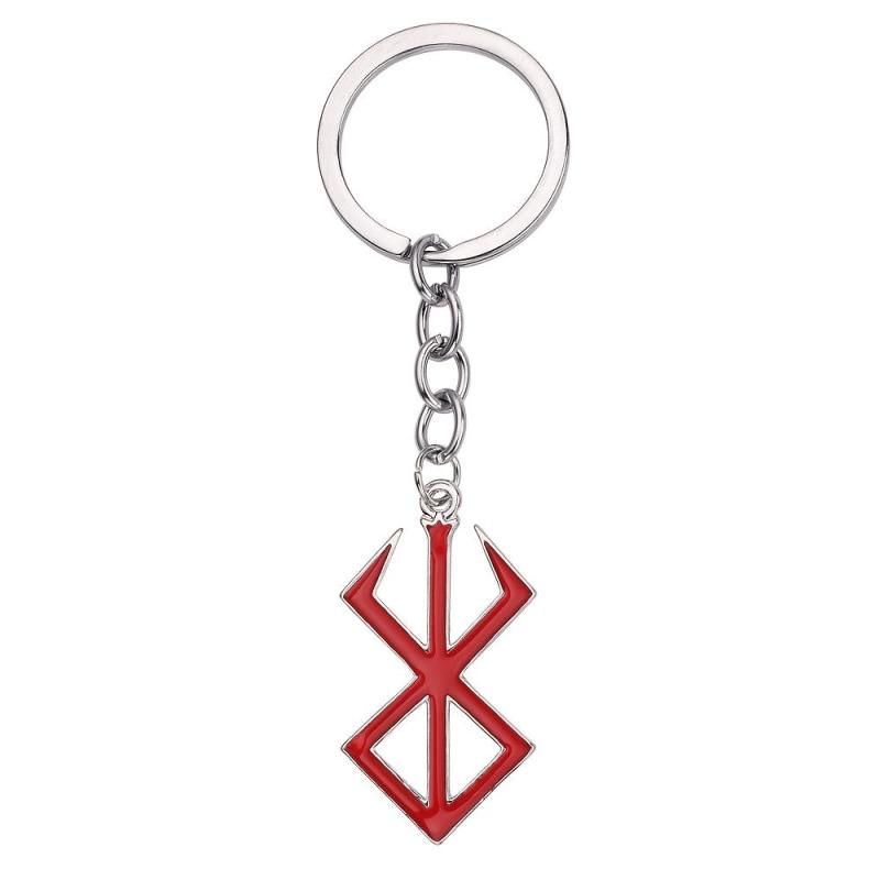 Berserk Rune Charm Keychain Guts Pendant Blood Red Anime Cosplay Prop Jewelry