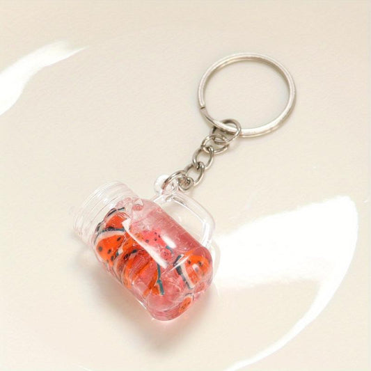 Beverage Charm Keychain Acrylic Keyring Bag Accessory Phone Ornament