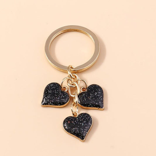 Enamel Alloy Heart Key Rings Chains For Women Girls Christmas Gift