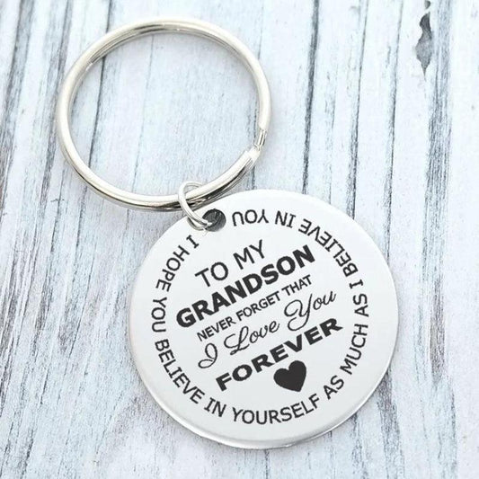 Grandson Believe In Yourself Key Chain Gift Ornament Bag Purse Charm Accessories