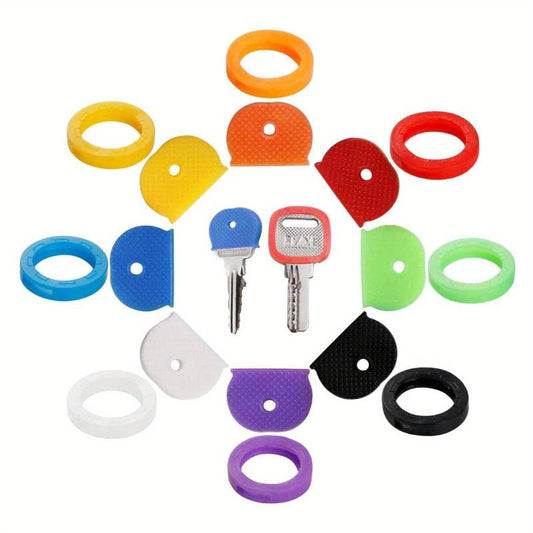 16pcs Key Caps Covers Tags Key Cap & Key Ring Combo Label ID 8 Colors