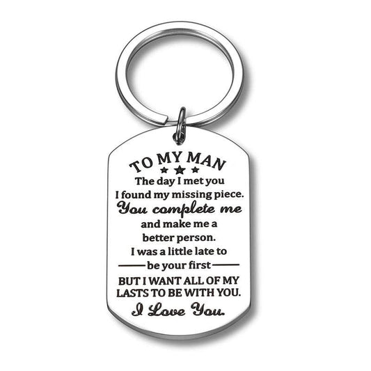 To My Man Keychain I Love You Gift Valentines For Men