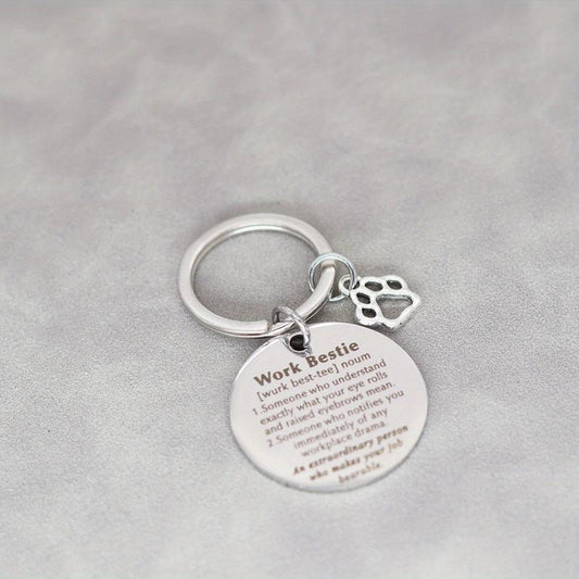 Work Bestie Keychain Colleague Leaving Gift Coworker Going Away