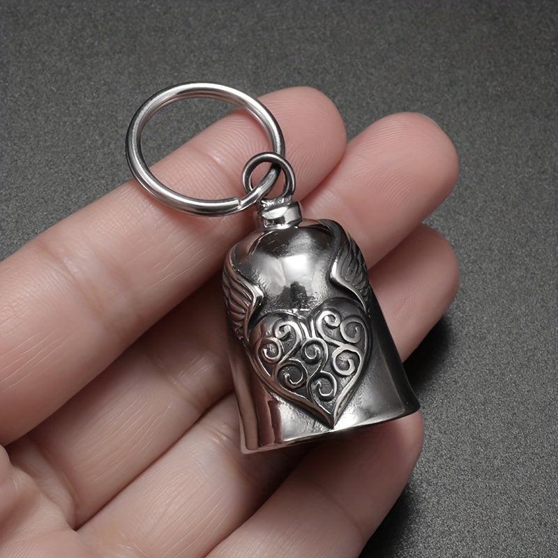 Vintage Motorcycle Style Metal Bell Pendant Keychain