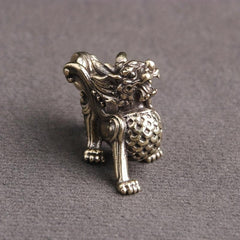 Brass Apsaras Unicorn Pixiu Car Keychain Pendant Lucky Safe Retro Pendant