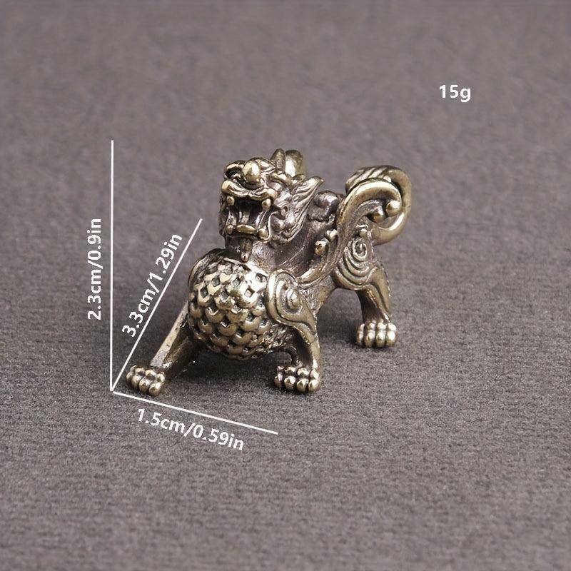 Brass Apsaras Unicorn Pixiu Car Keychain Pendant Lucky Safe Retro Pendant