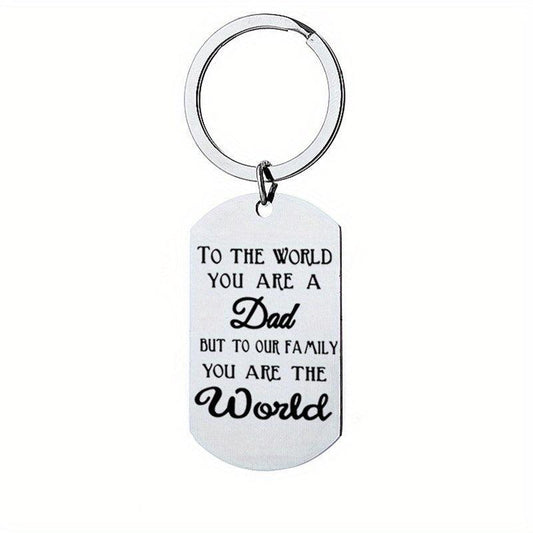 Dad From Son Daughter Stainless Steel Keychain Fathers Gift